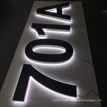 Professional Customized Backlit Stainless Steel Light Up Led Modern House Number